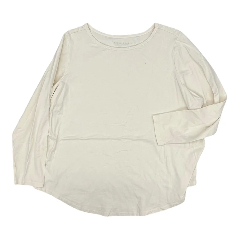 Top Ls By Susan Graver In Cream, Size:1X Elegant Men's Formal 