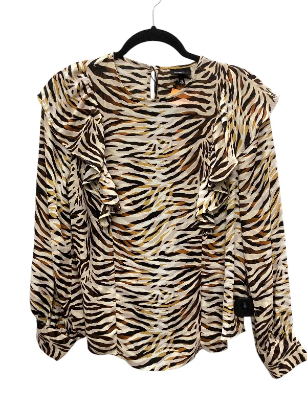 Top Long Sleeve By Who What Wear In Animal Print, Size: Xs Athletic Men's Compression