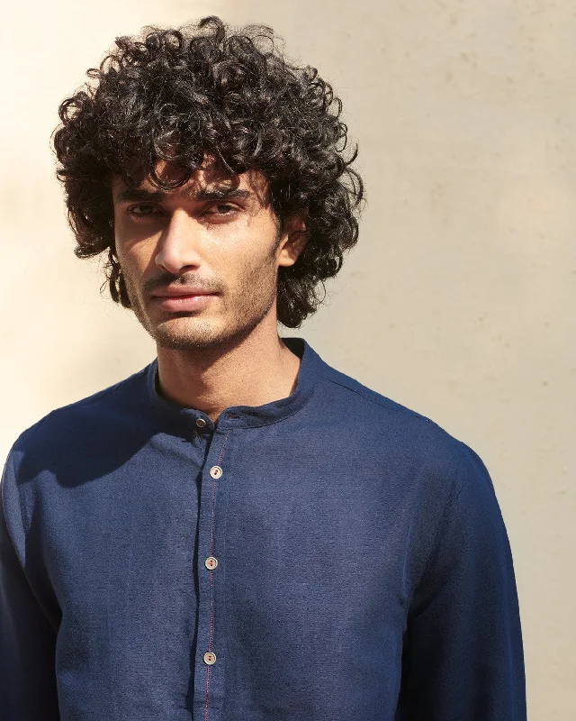 Chandni Chowk Kurta - Navy Stylish Men's Tropical 