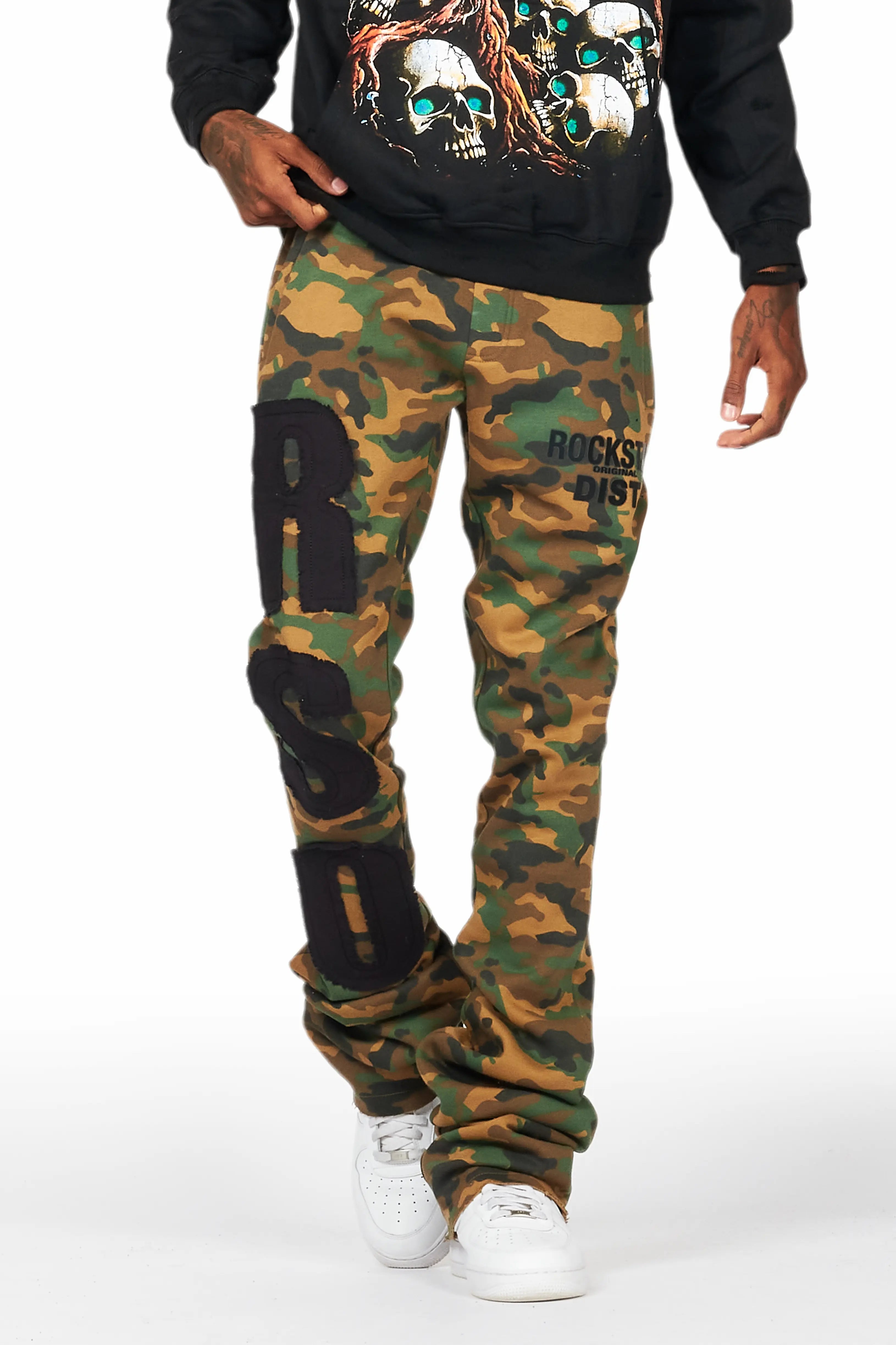 Bansi Faded Camo Super Stacked Trackpant Stylish Men's Tropical 