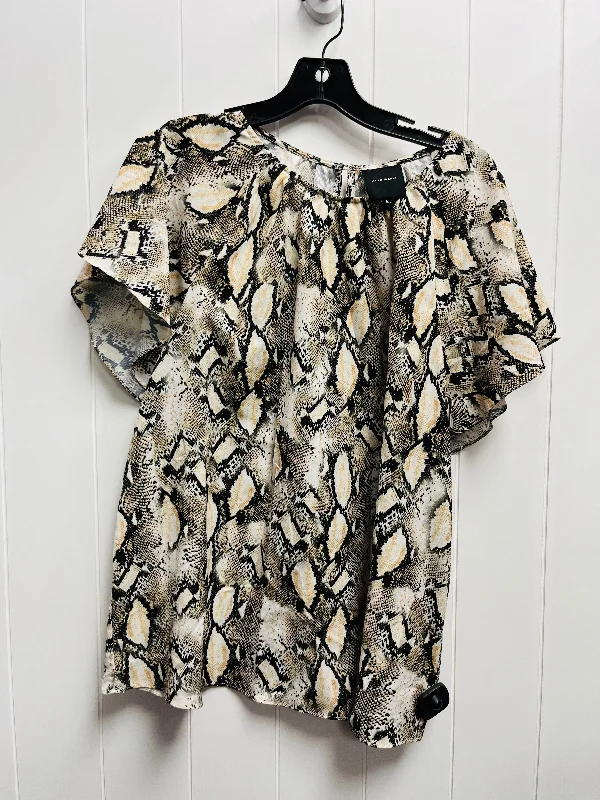 Top Short Sleeve By Alex Marie In Snakeskin Print, Size: L Vacation