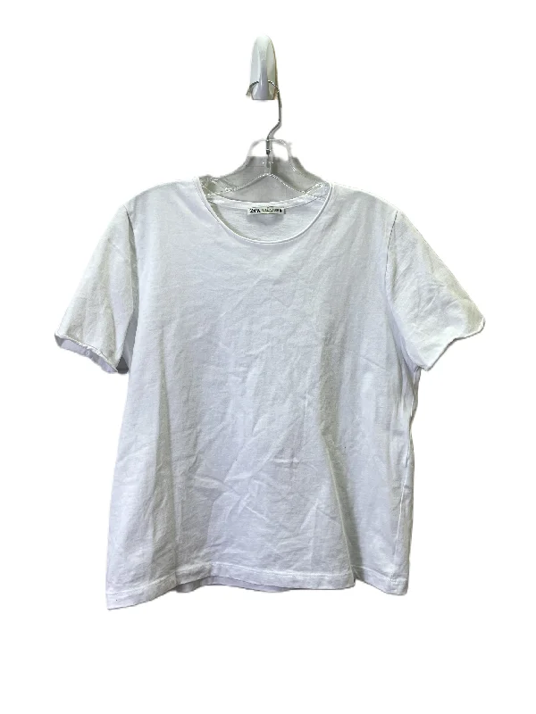 Top Short Sleeve Basic By Zara In White, Size: L Dapper Men's Bow