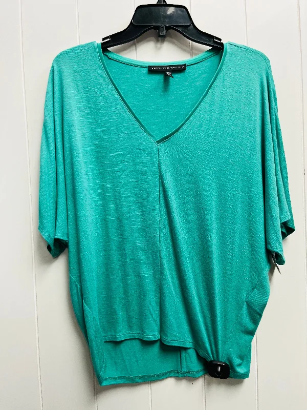 Top Short Sleeve Basic By White House Black Market In Green, Size: Xxs Monochromatic Office Style