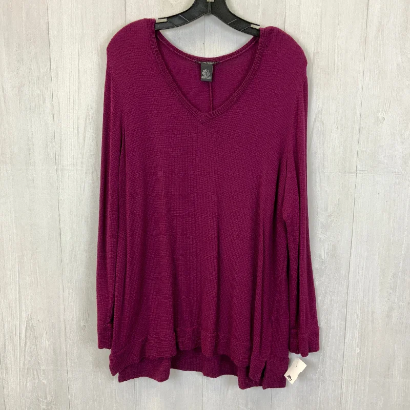 Tunic Long Sleeve By Adrianna Papell In Purple, Size: Xl Street