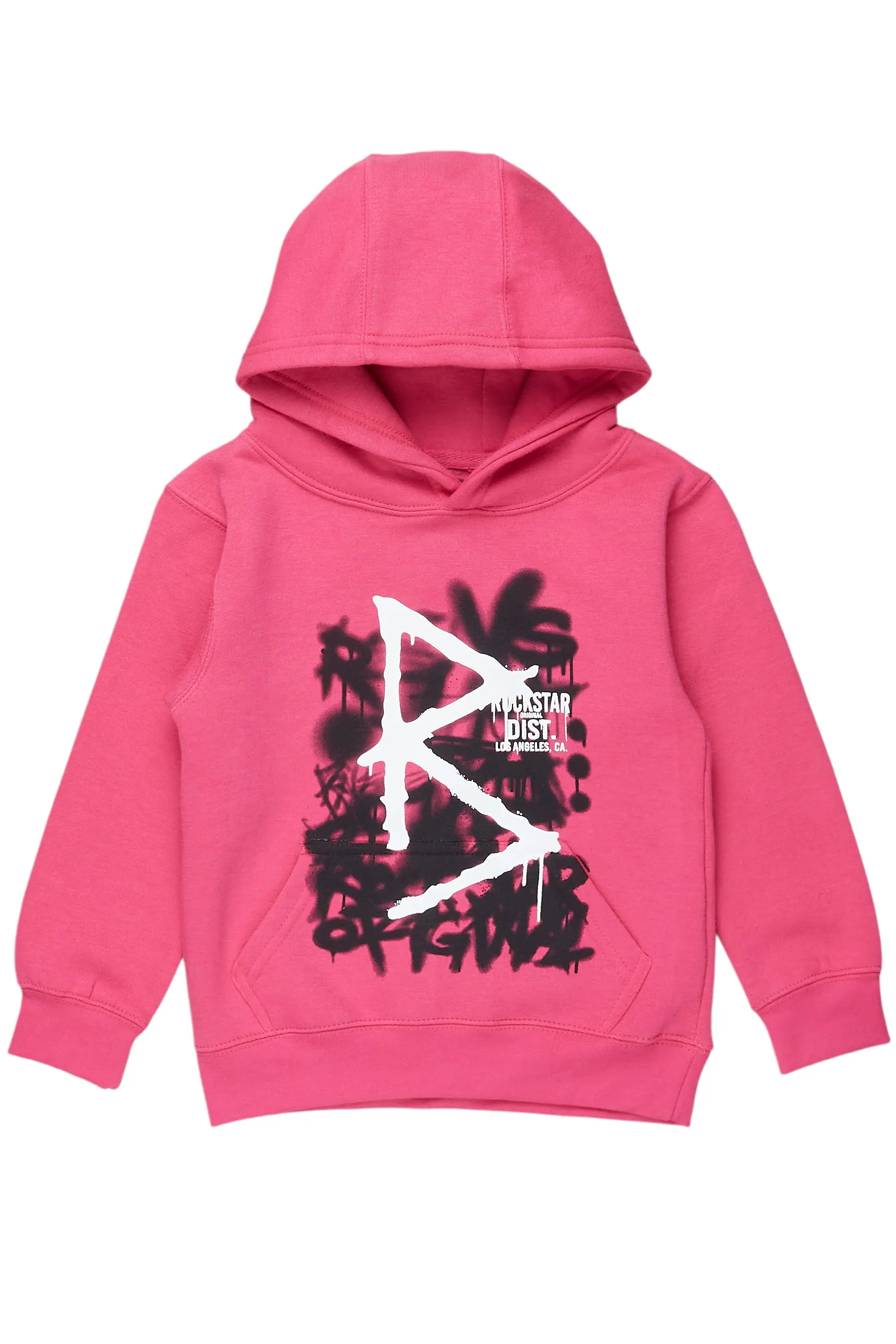 Girls Nahomy Fuchsia Graphic Hoodie Monochromatic All