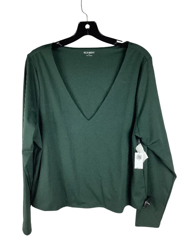 Top Long Sleeve By Old Navy In Green, Size: 2x Edgy Men's Punk