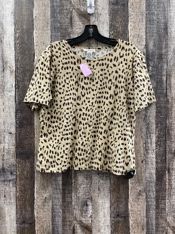 Animal Print Top Short Sleeve Talbots, Size L Dapper Men's Bow