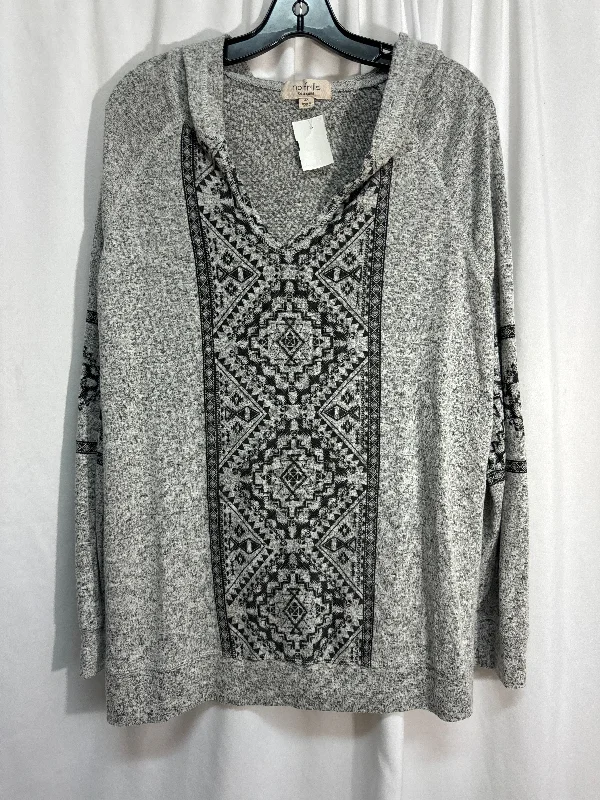 Top Long Sleeve By Clothes Mentor In Grey, Size: 2x Bohemian Men's Free