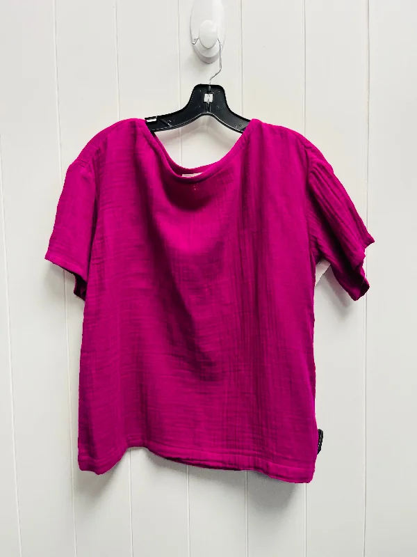 Pink Top Short Sleeve Eileen Fisher, Size Xs Trendy Men's Oversized