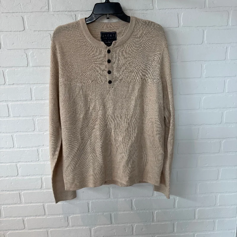 Top Long Sleeve By Jachs Girlfirend In Tan, Size: L Practical Men's Multi