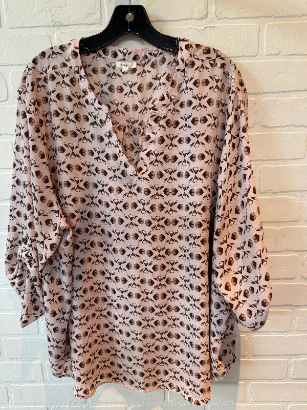 Top Long Sleeve By Maurices In Brown & Pink, Size: 3x Earthy Men's Hemp