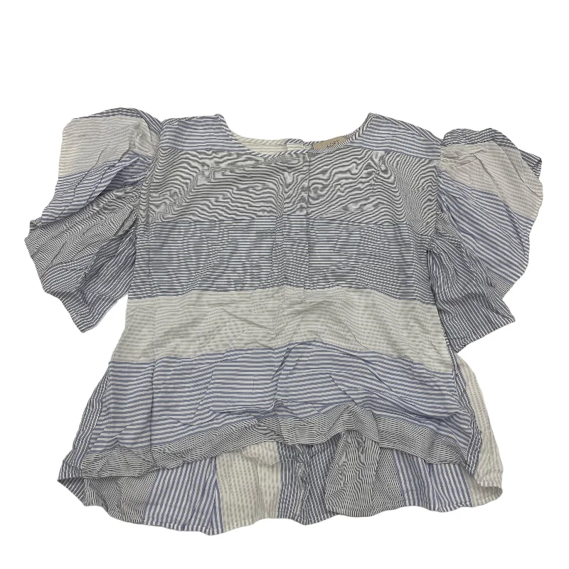 BLUE & WHITE TOP SS by LOFT Size:S Earthy Men's Sustainable 