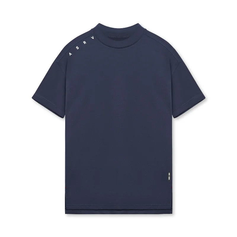 0684. Core Mock Neck Tee - Navy Monochromatic All Monochromatic All