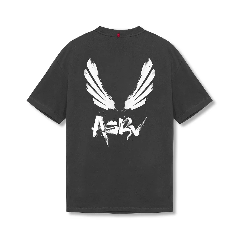 0797. Tech Essential™ Relaxed Tee - Space Grey "Brush Wings/ASRV" Beach Beach