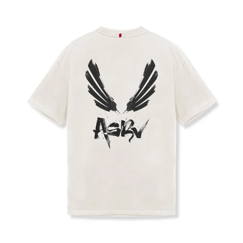 0797. Tech Essential™ Relaxed Tee - Stone "Brush Wings/ASRV" Confident Men's Power Confident Men's Power