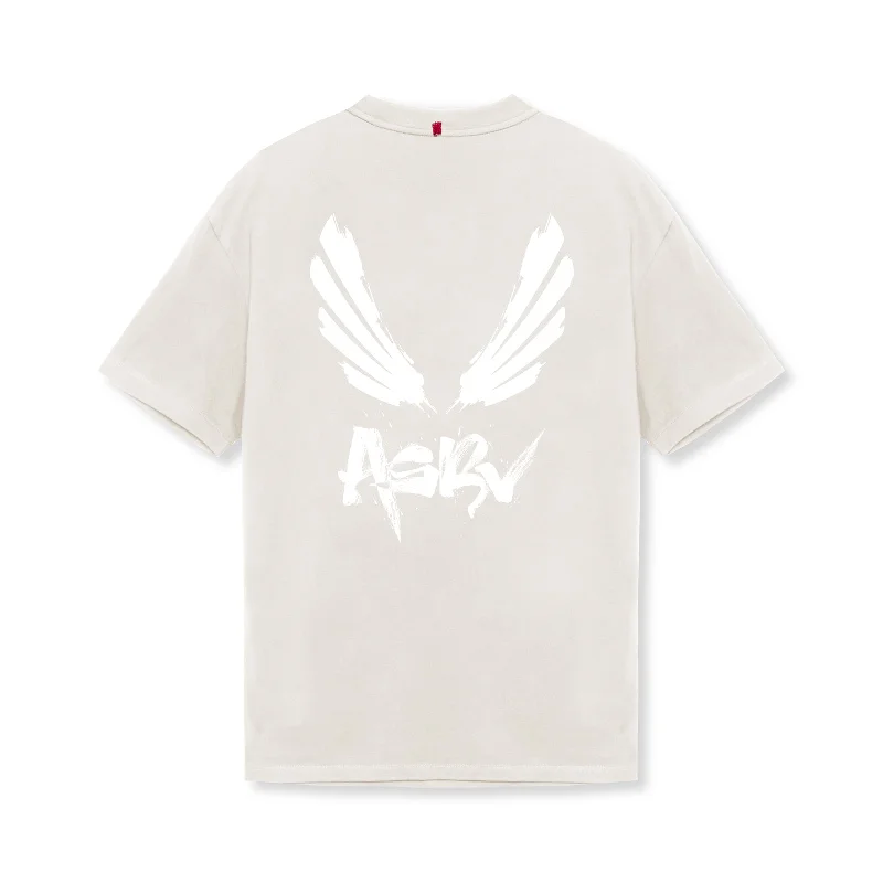 0797. Tech Essential™ Relaxed Tee - Stone/White "Brush Wings/ASRV" Practical Men's Quick Practical Men's Quick