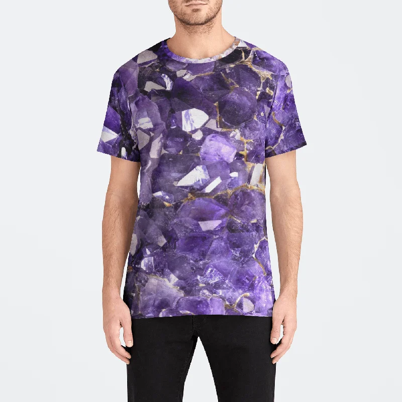 Amethyst Aura Mens Magic Soft Tee Organic Organic