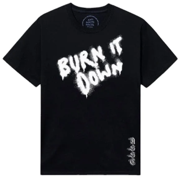 Anti Social Social Club ASSC X 2 Tone Burn It Down Tee (Black) Cclassic Men's Tweed Cclassic Men's Tweed