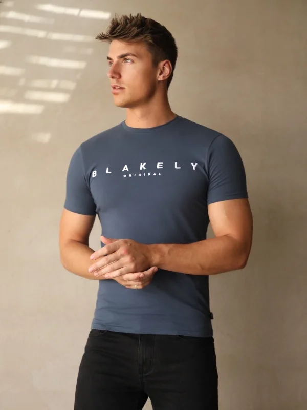 Dalton T-Shirt - Blue Laid Laid