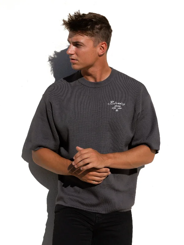 Soho Knitted T-Shirt - Charcoal Cool Men's Skate Cool Men's Skate