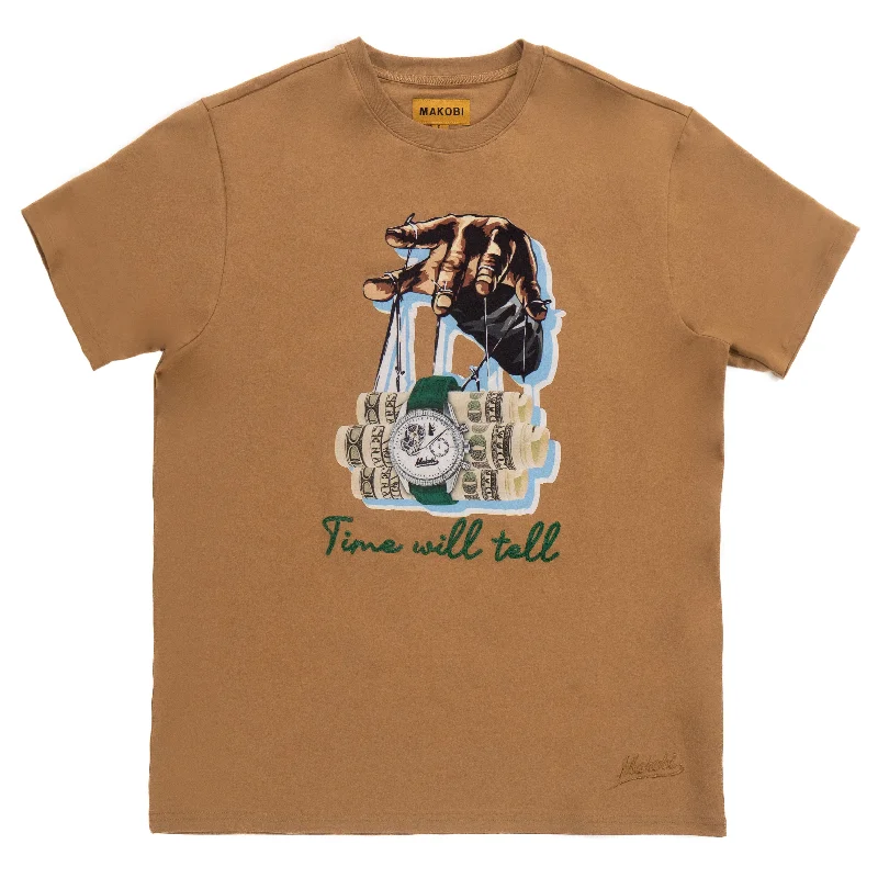 M329 Time Will Tell Tee - Mocha Unique Men's Patch Unique Men's Patch