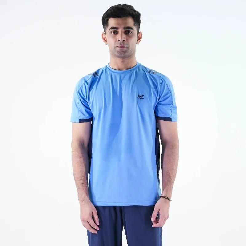 Dual Stripe Classic Tee Sky Blue Sleek Men's Metallic Sleek Men's Metallic