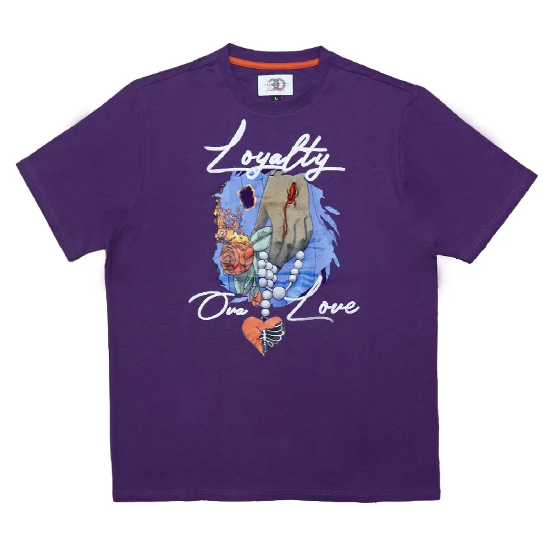 F134 Loyalty Over Love Tee - Purple Streetwear Style Streetwear Style