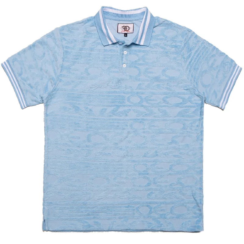 F178 Baroque Terry Polo - Blue Confident Men's High Confident Men's High