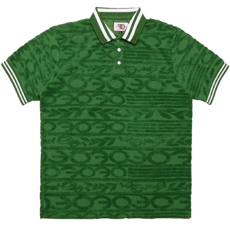 F178 Baroque Terry Polo - Green Sporty Men's Tennis Sporty Men's Tennis