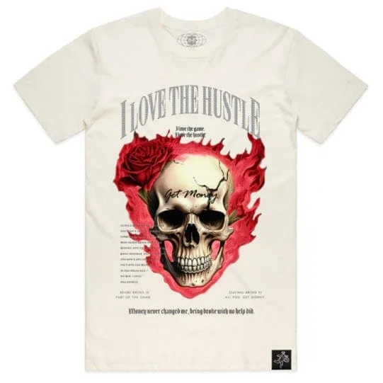 Hasta Muerte Hustle Daily AJ1 SM Love The Hustle Skull T Shirt (Natural) Youthful Men's Pop Youthful Men's Pop