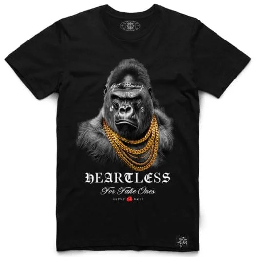 Hasta Muerte Hustle Daily Gorilla Heartless T Shirt (Black) Monochromatic Office Style Monochromatic Office Style