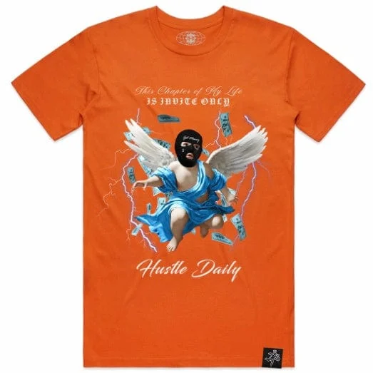 Hasta Muerte Hustle Daily Invite Only T Shirt (Orange) Refined Men's European Refined Men's European