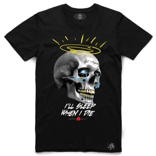 Hasta Muerte Hustle Daily Skull Tears T Shirt (Black) Cool Men's Skate Cool Men's Skate