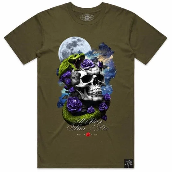 Hasta Muerte Hustle Daily Snake Skull T Shirt (Army) Beach Beach