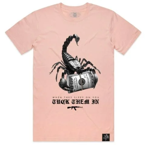 Hasta Muerte Hustle Daily Trenches Scorpion T Shirt (Pale Pink) Practical Men's Multi Practical Men's Multi