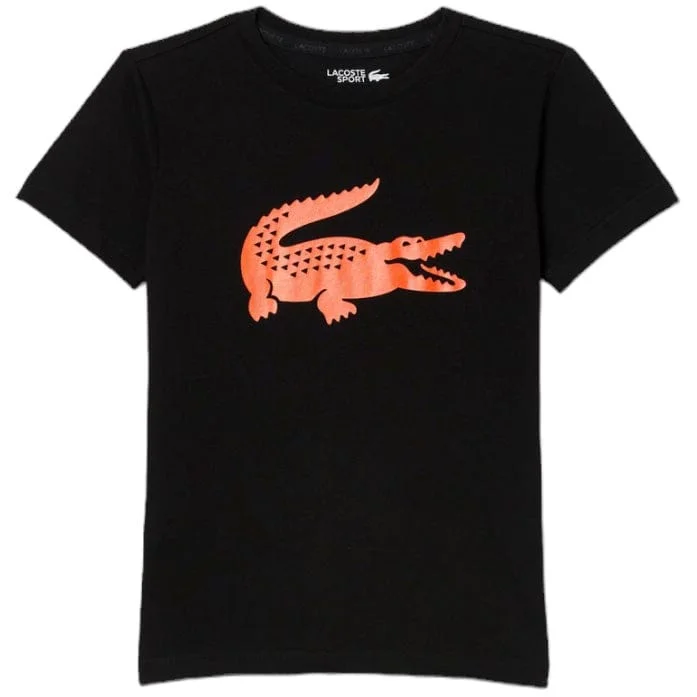 Kids Lacoste Sport Oversized Croc T Shirt (Black/Orange) TJ2910-51 Bold Men's Animal Bold Men's Animal