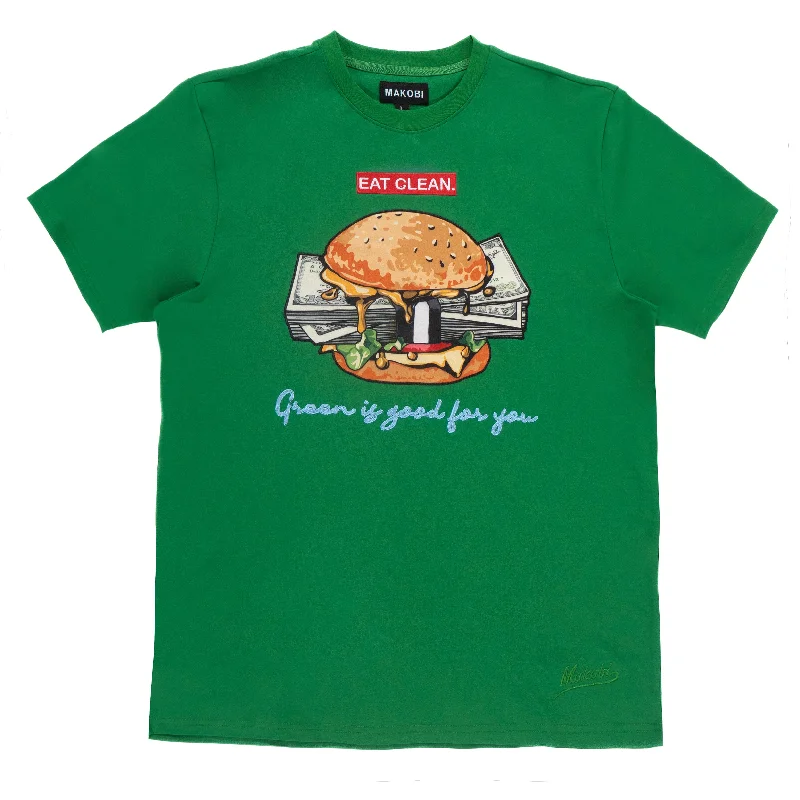 M306 Vegan Burger Tee - Green Vacation Vacation