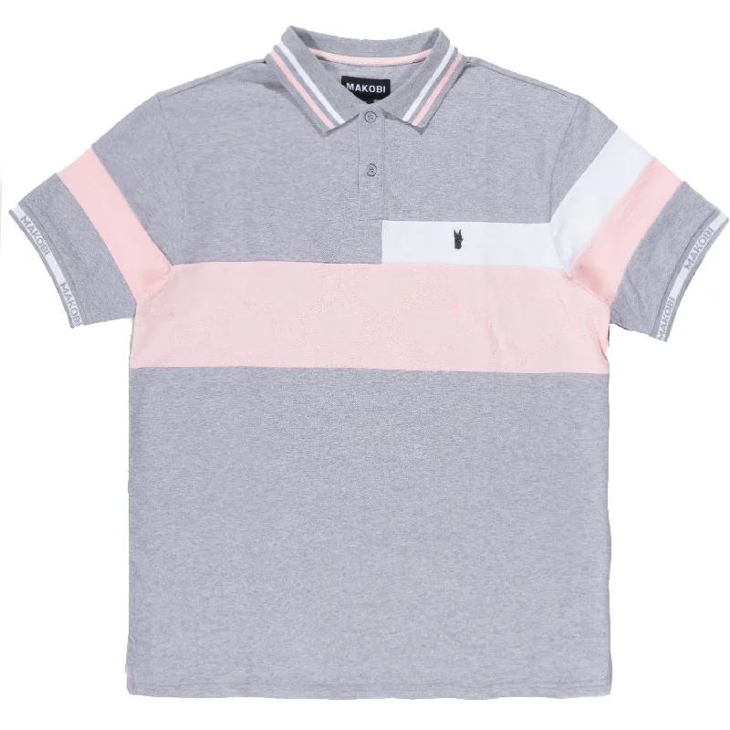 M368 Caspar Polo Shirt - Gray Sleek Men's Metallic Sleek Men's Metallic