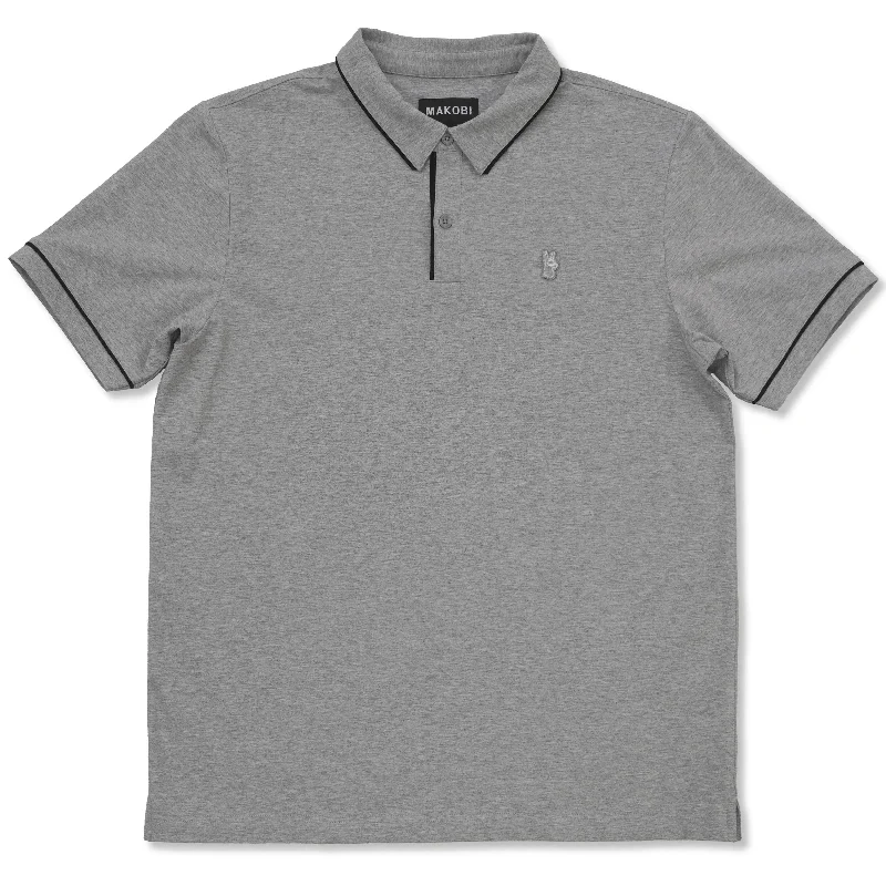 M383 Makobi Luciano Polo Shirt - Gray Classic Men's Pin Classic Men's Pin