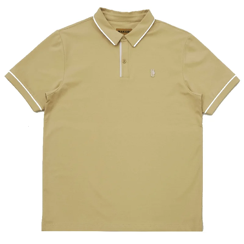 M383 Makobi Luciano Polo Shirt - Khaki Bold Men's Animal Bold Men's Animal