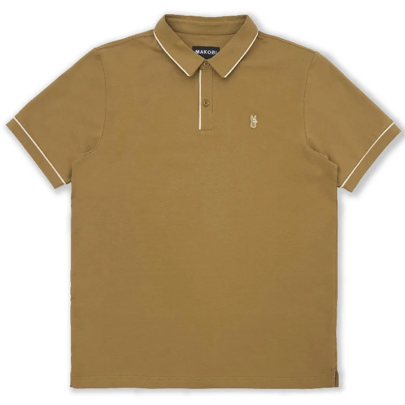 M383 Makobi Luciano Polo Shirt - Mocha Sporty Men's Tennis Sporty Men's Tennis