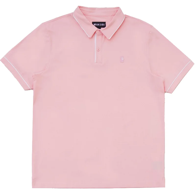 M383 Makobi Luciano Polo Shirt - Pink Unique Men's Upcycled Unique Men's Upcycled