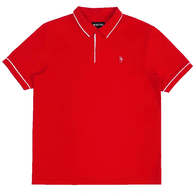 M383 Makobi Luciano Polo Shirt - Red Cozy Men's Winter Cozy Men's Winter