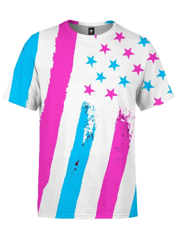 Neon Flag Unisex Crew Masculine Men's  Masculine Men's 