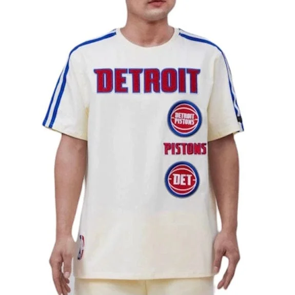 Pro Standard Detroit Pistons Retro Classic Sj Striped Tee (Eggshell/Royal Blue) Tough Men's Military Tough Men's Military