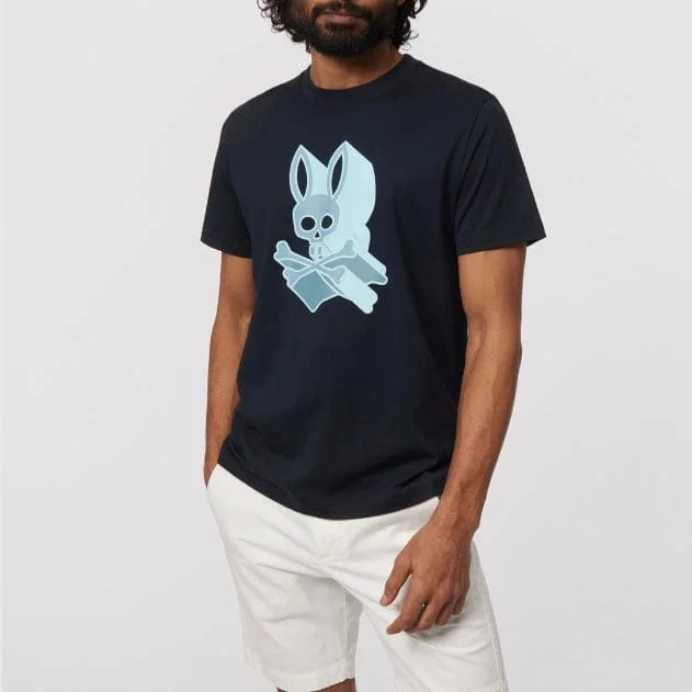 Psycho Bunny Dayton Graphic Tee (Navy) B6U232Y1PC Refined Men's Velvet Refined Men's Velvet