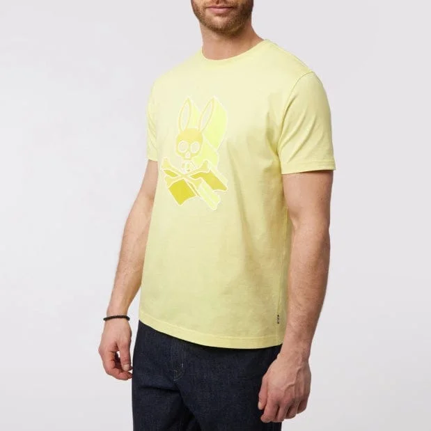 Psycho Bunny Dayton Graphic Tee (Yellow Iris) B6U232Y1PC Stylish Men's Neon Stylish Men's Neon