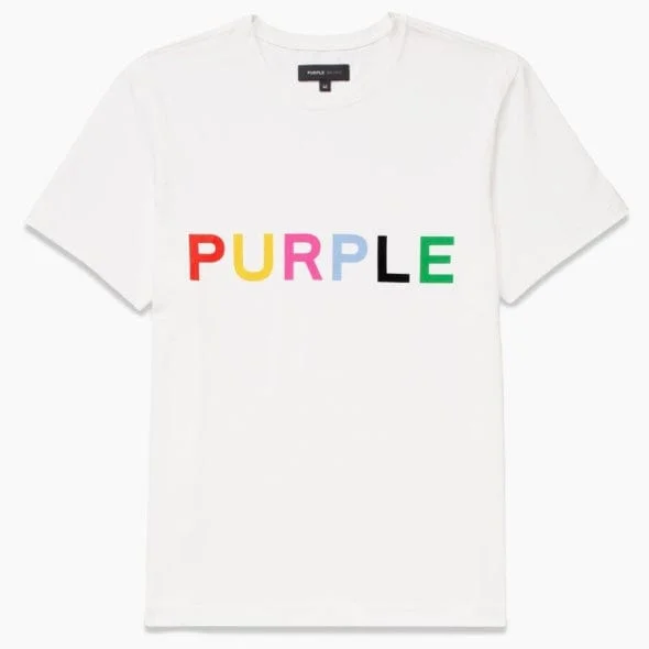 Purple Brand Colours Wordmark Brilliant White Clean Jersey SS Tee (White) Adventure Adventure