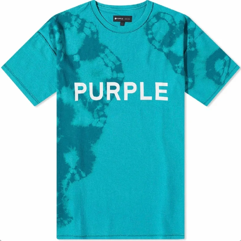 Purple Brand Inside Out Fanfare Core Textured Jersey Tee (Green Tie Dye) Sophisticated Men's French Sophisticated Men's French