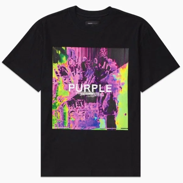 Purple Brand Playback Black Beauty Textured Jersey SS Tee (Black) Dynamic Men's Glow Dynamic Men's Glow